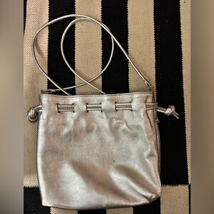Clare V Petit Henry Silver Leather Handbag